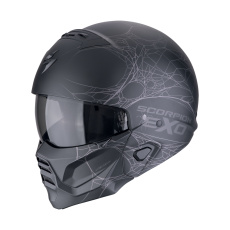 Moto přilba SCORPION EXO-COMBAT II SpiderWeb matná černo/stříbrná