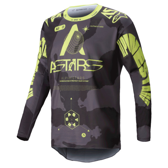 dres RACER HOLLOW, ALPINESTARS (tmavá camo/žlutá fluo) 2025