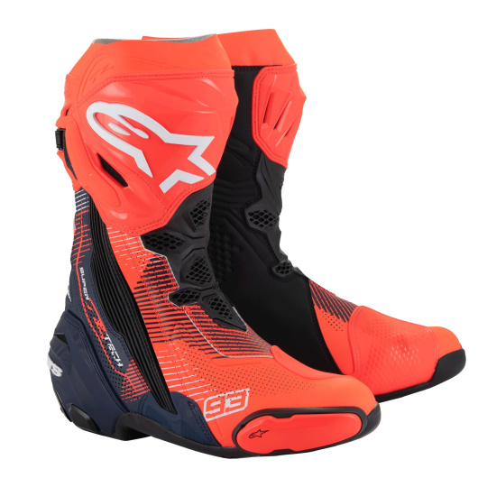 boty SUPERTECH R VENTED limitovaná edice MM93 MARC MARQUEZ, ALPINESTARS (červená fluo/tmavě modrá/černá) 2025