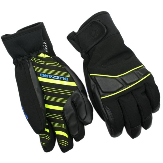 BLIZZARD BLIZZARD Profi ski gloves, black/neon yellow/blue