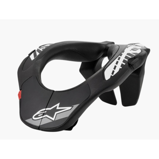 Alpinestars Youth Neck Support (včetně pásků X-strap) Černobílý