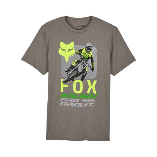 Pánské triko Fox Fox X Pro Circuit Prem s Tee  Heather Graphite