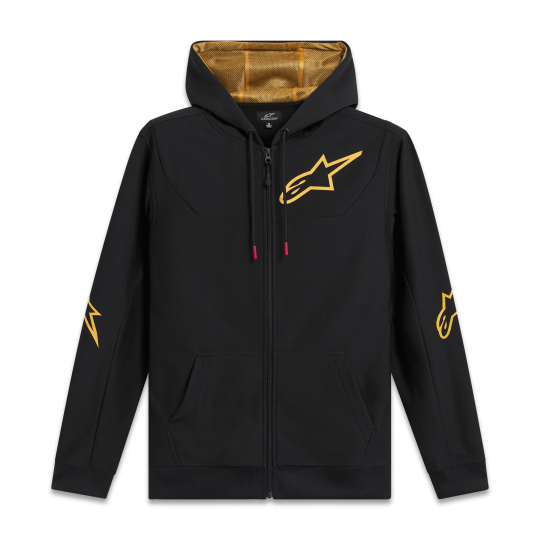 mikina SESSIONS 3 HOODIE, ALPINESTARS (černá/zlatá)